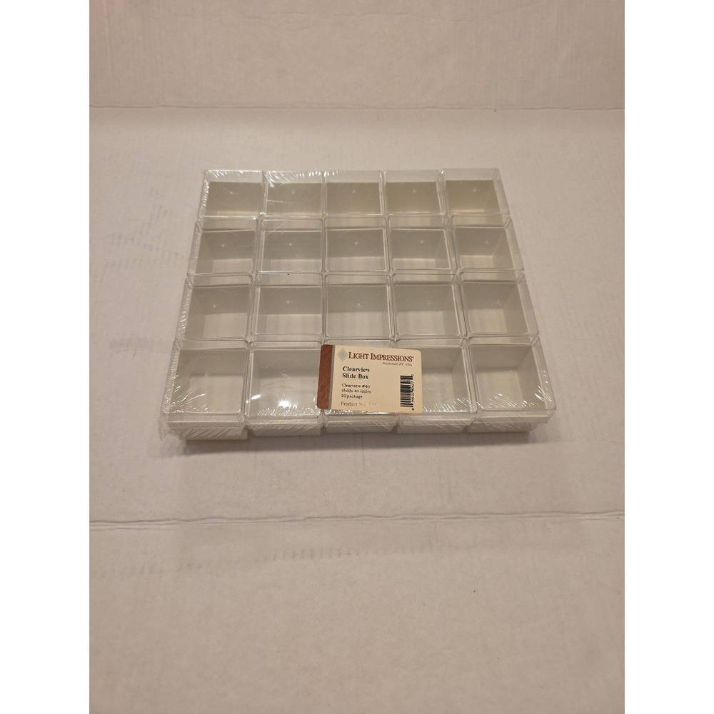 Light Impressions Clearview Slide Box Holds 40 Slides 20 Count Package